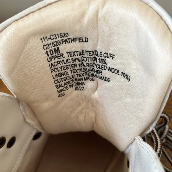 Cliffs Winter White lace Up Ankle Boots/ With Fabric Sweater Trim Size 10m New - Picture 5 of 6